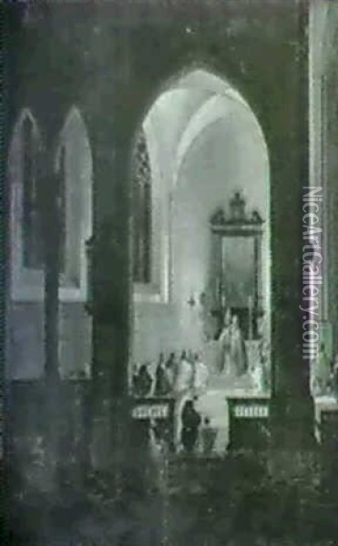 Interior Fra En Gotisk Kathedral Oil Painting - Peeter Neeffs the Elder