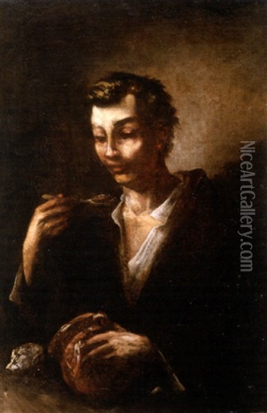 Retrato De Joven Oil Painting - Eugenio Lucas Velazquez