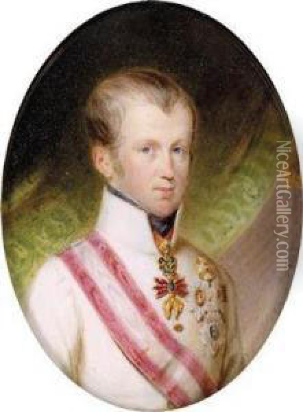 Portrait Ferdinand I. Oil Painting - Alois Von Anreiter