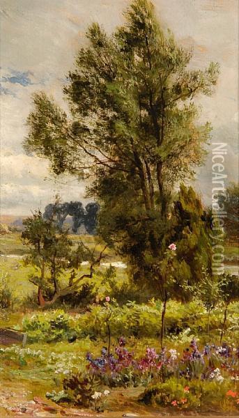 Jubb's Garden, Fordingbridge Oil Painting - Robert Gallon