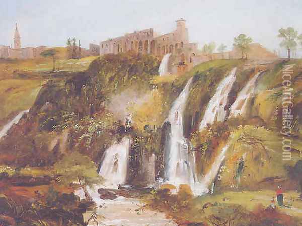 The falls at Tivoli Oil Painting - Carlo Bevilacqua