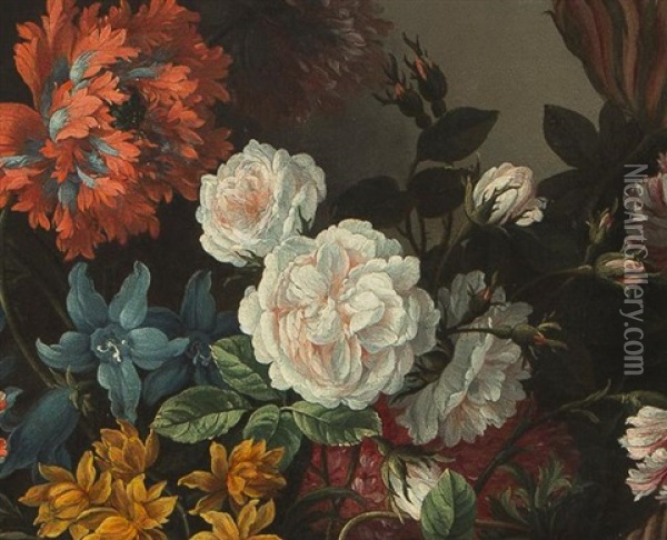 Fleurs Oil Painting - Jean-Baptiste Monnoyer