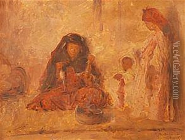 Scene Orientaliste Oil Painting - Joseph Saint-Germier