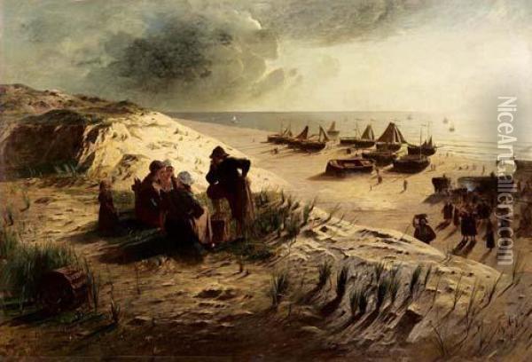 Il Ritorno Dei Pescatori Oil Painting - Theodor Joseph Hagen