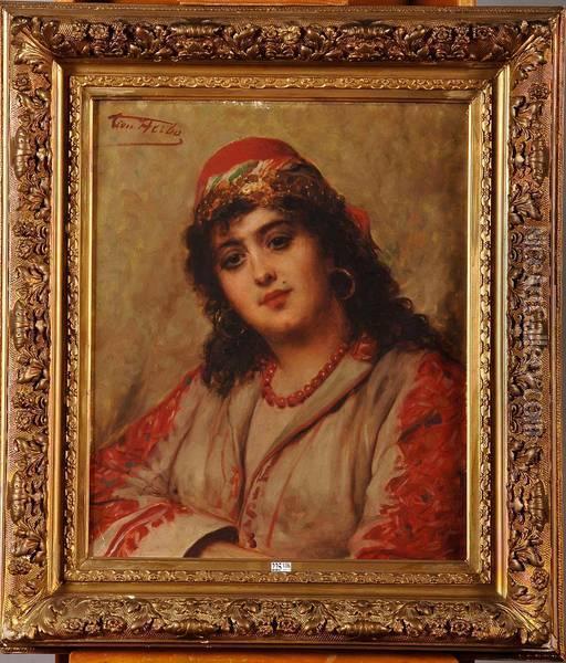 La Belle Ottomane Oil Painting - Leon Herbo