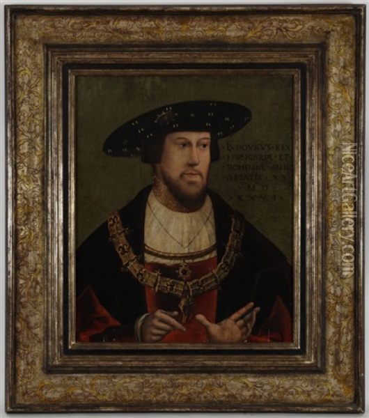 Portrait Du Roi Ludwig Ii, Roi De Hongrie Et De Boheme Oil Painting - Hans Krell