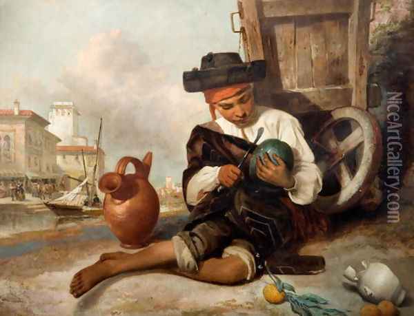 The Melon Seller Oil Painting - William Knight Keeling