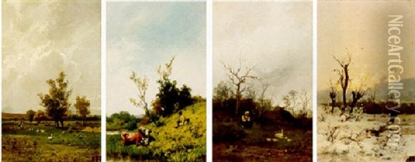 Les Quatre Saisons Oil Painting - Roman Kochanowski
