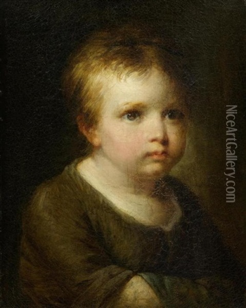 Kinderportrat Oil Painting - Jean Baptiste Greuze