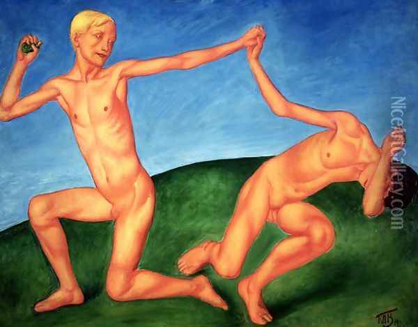 The Playing Boys, 1911 Oil Painting - Kuzma Sergeevich Petrov-Vodkin