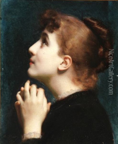 Ideal Head Oil Painting - Etienne Adolph Piot