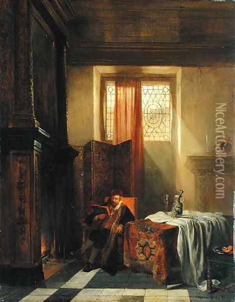 The Philosopher Oil Painting - Hubertus van Hove