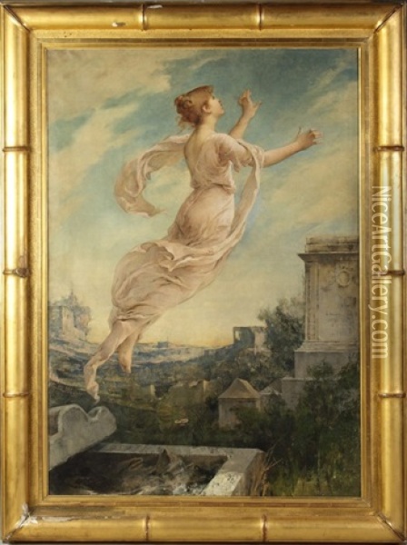 Woman Ascending Oil Painting - Adelaide Salles-Wagner