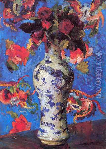 Vase Oil Painting - Bernhard Gutmann