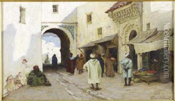 A Shady Street, Tangiers Oil Painting - Terrick John Williams