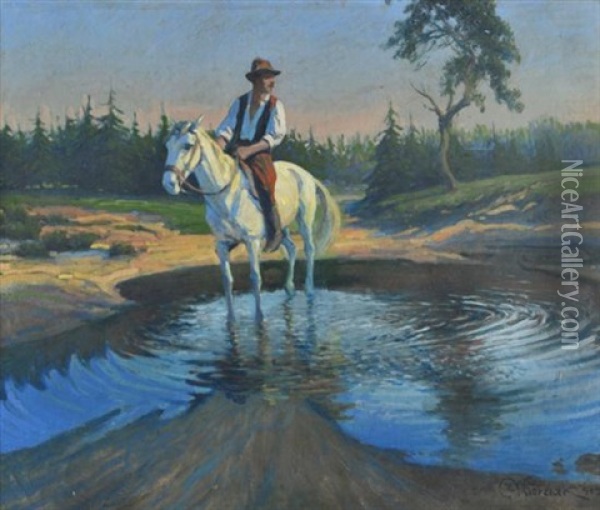 Horseman Oil Painting - Zygmunt Wierciak