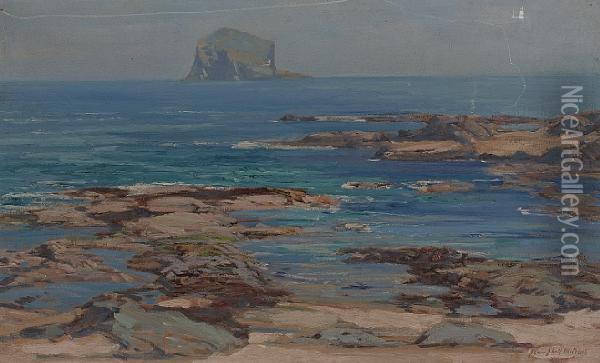 The Bass Rock Oil Painting - John Campbell Mitchell