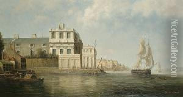 Off Greenwich Oil Painting - James Hardy