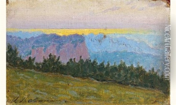 Paysage De Montagne Oil Painting - Isaak Levitan