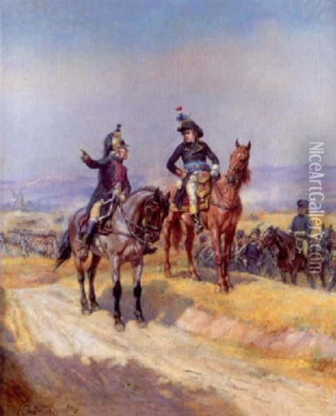Batalla Napoleonica Oil Painting - Henri-Georges-Jacques Chartier