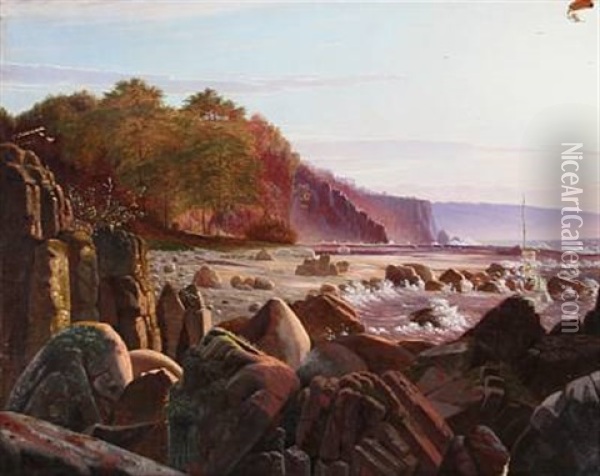 From The Coast At Ro On Bornholm Island Oil Painting - Vilhelm Peter Karl Kyhn