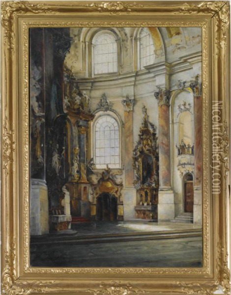 Interior Of A Church Oil Painting - Wilhelm Kreling