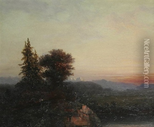 Abend In Den Voralpen Oil Painting - Carl Robert Kummer