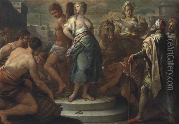 Olindo And Sophronia Rescued By Clorinda Oil Painting - Paolo de Matteis