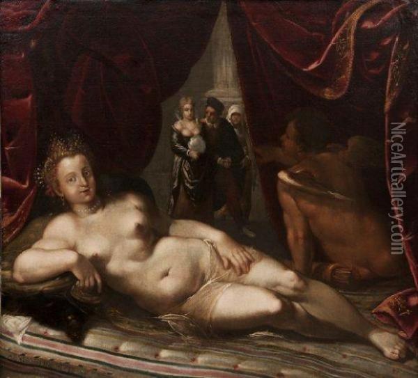 Venus Et L'amour. Oil Painting - Ludovicus Finsonius (see FINSON, Louis)