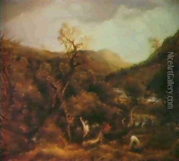 Woodcutters - Wales Oil Painting - John Linnell