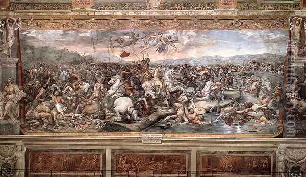 The Battle at Pons Milvius Oil Painting - Raphael