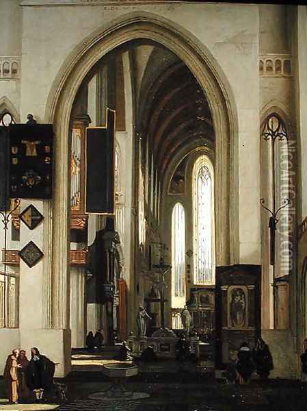 Interior of a Church with Figures, 1685 Oil Painting - Emanuel de Witte