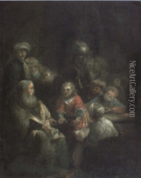 Jose Explicando A Su Padre Sus Sueno En Presencia De Los Rabinos. . . Oil Painting -  Rembrandt van Rijn