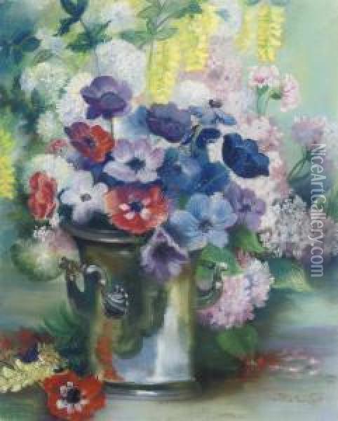 Bouquet D'anemones Oil Painting - Felix Pissarro