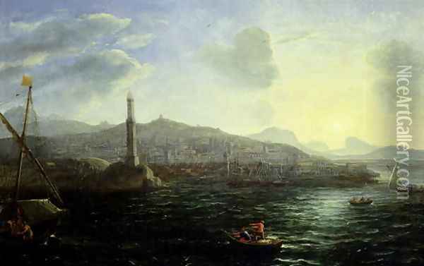 The Port of Genoa, Sea View Oil Painting - Claude Lorrain (Gellee)