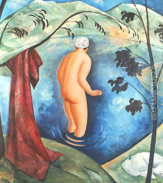 Bathing Oil Painting - Tymon Niesiolowski