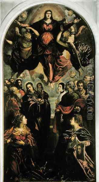 Assumption of the Virgin Oil Painting - Jacopo Tintoretto (Robusti)