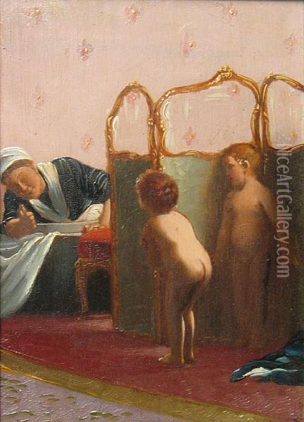 Nurse With Children Oil Painting - Henry Alexander