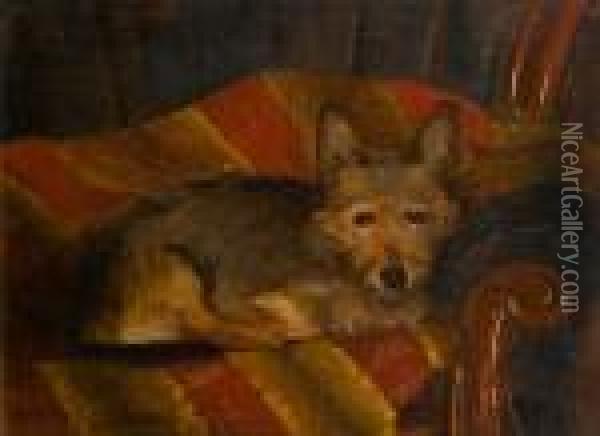 Dog On A Chair Oil Painting - John Lavery