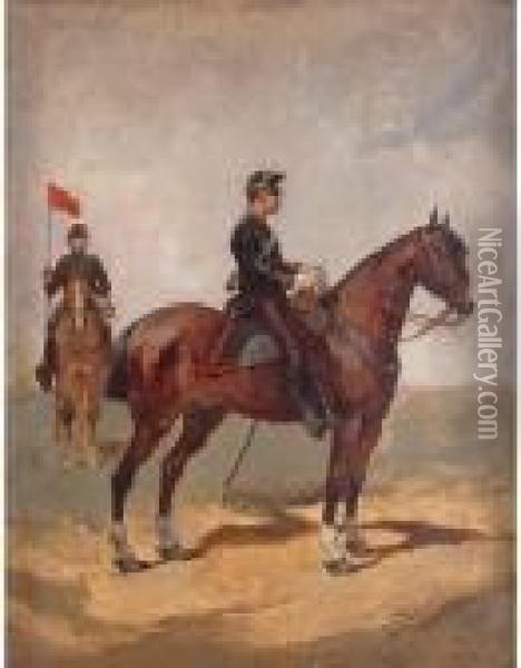 Soldati A Cavallo Oil Painting - Jean-Louis-Ernest Meissonier