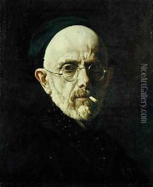 Self Portrait Oil Painting - Henri (Karl Ernest Rudolf Heinrich Salem) Lehmann