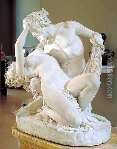 Satyr and Bacchante Oil Painting - James Pradier