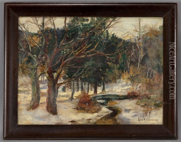 Winter Stream Oil Painting - John Fabian Carlson