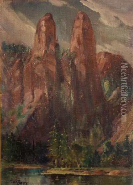 Cathedral Spires Oil Painting - Arthur William Best