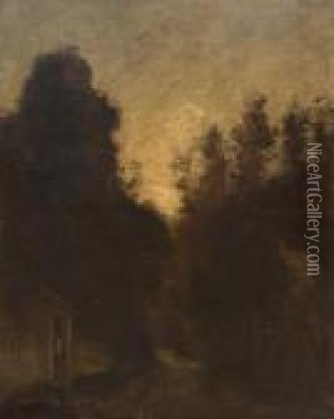 Trees Over Village Path Oil Painting - Jean-Baptiste-Camille Corot