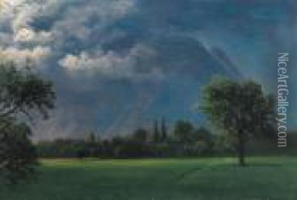 Upcoming Storm Oil Painting - Albert Bierstadt