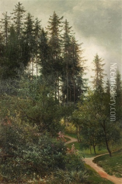 Waldpartei Bei Marienbad Oil Painting - Alois Kirnig