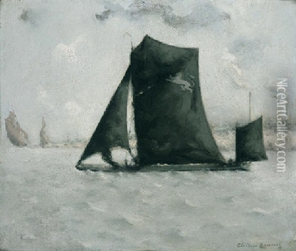 The Black Sail Oil Painting - Theodore Casimir Roussel