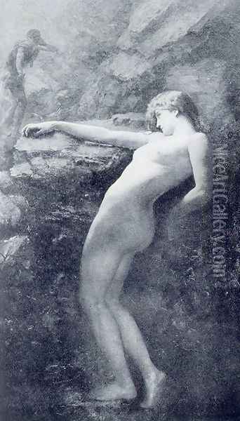 Eurydice sinking back to Hades Oil Painting - Henrietta Rae