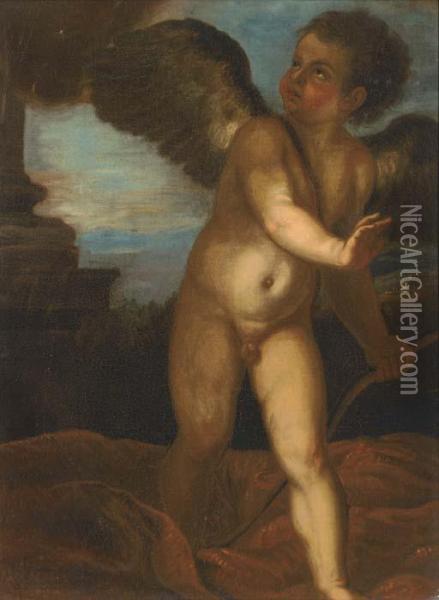 Cupid Oil Painting - Tiziano Vecellio (Titian)